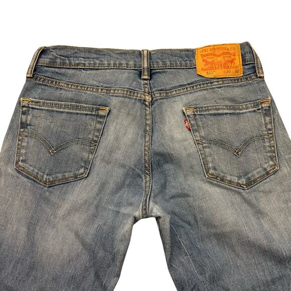 Levi's Blue Slim Fit Jeans with Faded Detailing 30 Waist 32 Length - Picture 3 of 15